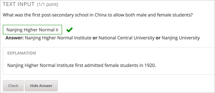 An example text input problem.