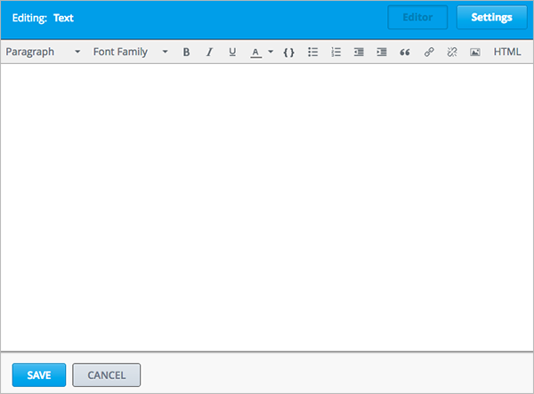 Image of the HTML component editor